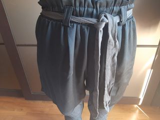 Cintura nera in tessuto da annodare, cm 150