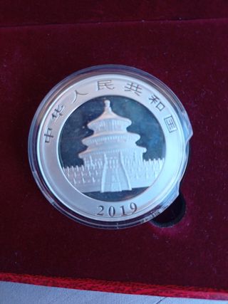 Moneda China de plata, 30 gramos coleccionista