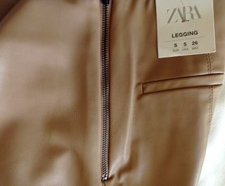 Legging cuero camel