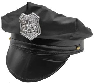 Pack 5u Gorra visera policía, disfraz carnaval