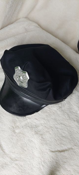 Pack 5u Gorra visera policía, disfraz carnaval
