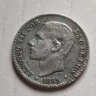 C18 Moneda 50 centimos Alfonso XII 1885 8-6 MBC