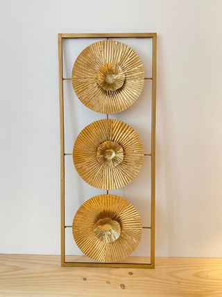 Mural Decorativo Pared Metal Dorado