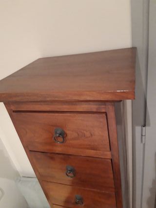 CAJONERA COLONIAL DE MADERA DE TEKA 9 CAJONES