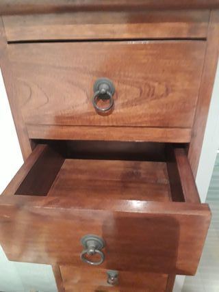 CAJONERA COLONIAL DE MADERA DE TEKA 9 CAJONES