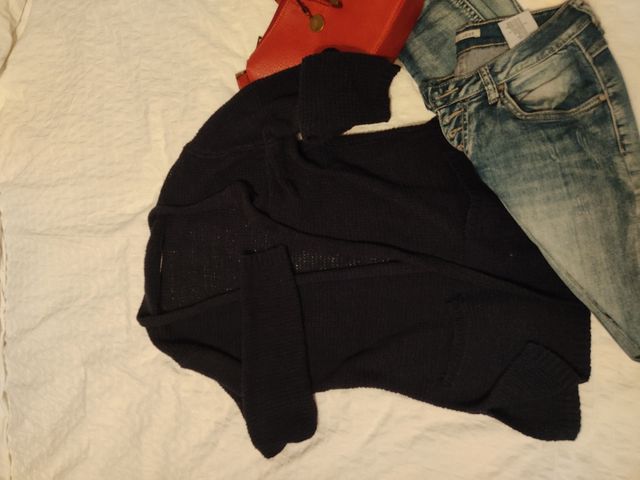 Chaqueta azul marino mujer de punto