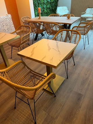 Mesas de restaurante imitación mármol