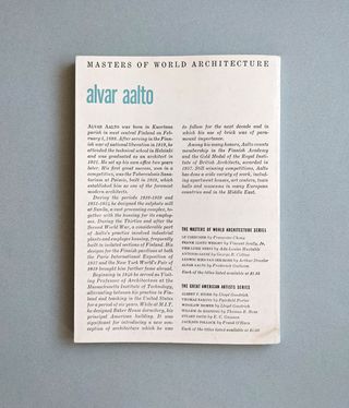 1961 Alvar Aalto Frederick Gutheim 1ª Edición