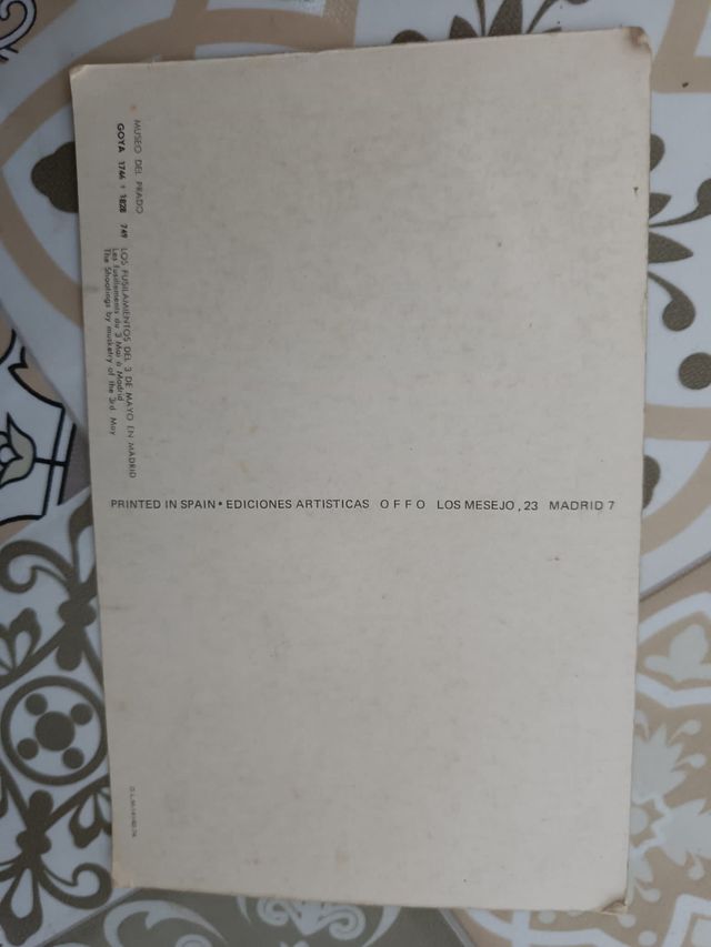 Postal Fusilamientos 3 de mayo de Goya