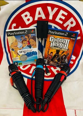 !!! SINGSTAR + 3 MICRÓFONOS + GUITAR HERO III !!!