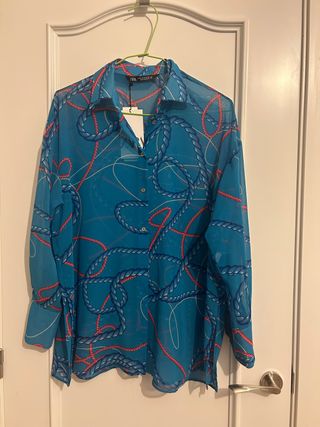Camisa azul vintage de Zara