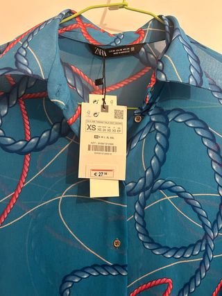 Camisa azul vintage de Zara