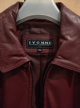 Cazadora piel granate