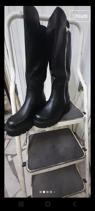 Stivaletti donna Alti pelle nera N40