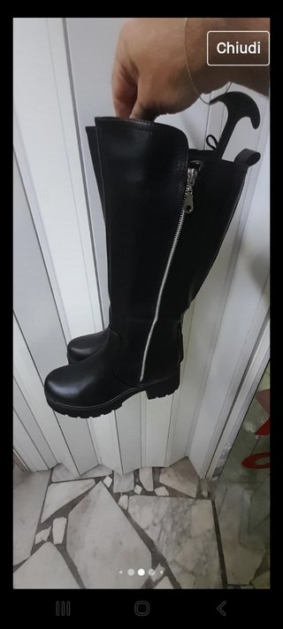Stivaletti donna Alti pelle nera N40