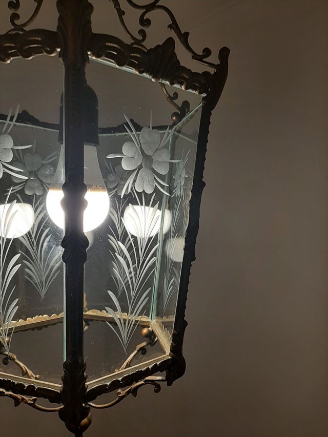 Lanterna esagonale anni 40 in metallo