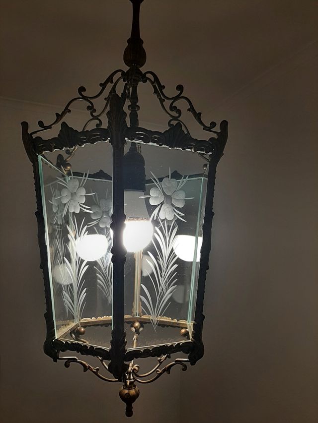 Lanterna esagonale anni 40 in metallo