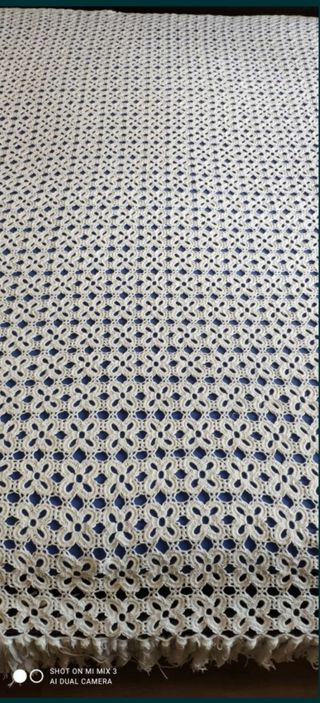 Colcha de crochê vintage