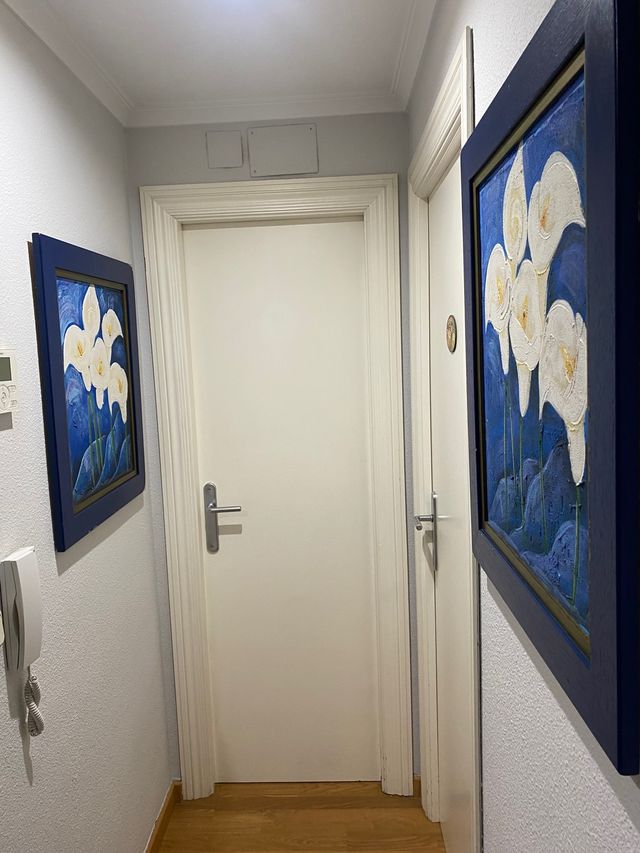 2 cuadros de flores blancas