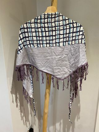 Pañuelo a cuadros, azul y morado 