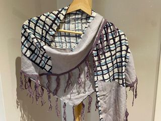 Pañuelo a cuadros, azul y morado 