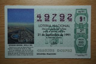 EXPO 92 SEVILLA (9) décimos y cupones