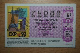 EXPO 92 SEVILLA (9) décimos y cupones
