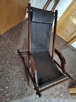 Hamaca cuero y madera