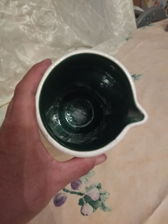Jarra de cerámica, pintada a mano, Don Quijote