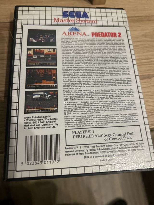 sega master system predator 2