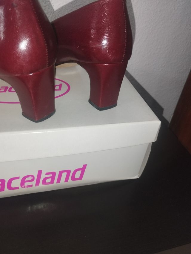 Zapatos señora de auténtica piel núm 38 burdeos