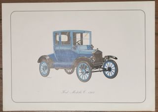 Set 6 stampe vintage automobili auto Ford antiche