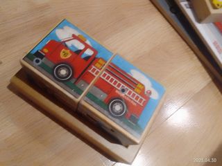 Puzzle antiguo dos piezas vehículos con sonido