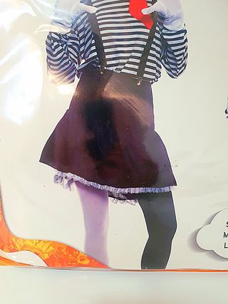 NUEVO DISFRAZ falda latex, guantes, tirantes,gorra