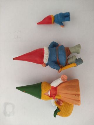 Figuras PVC David el gnomo, Elisa y Harold, BRB