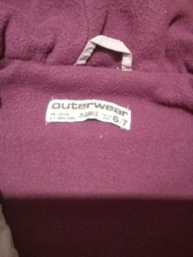 anorak,abrigo niña 6/7 años ,ZARA,largo,hay medida