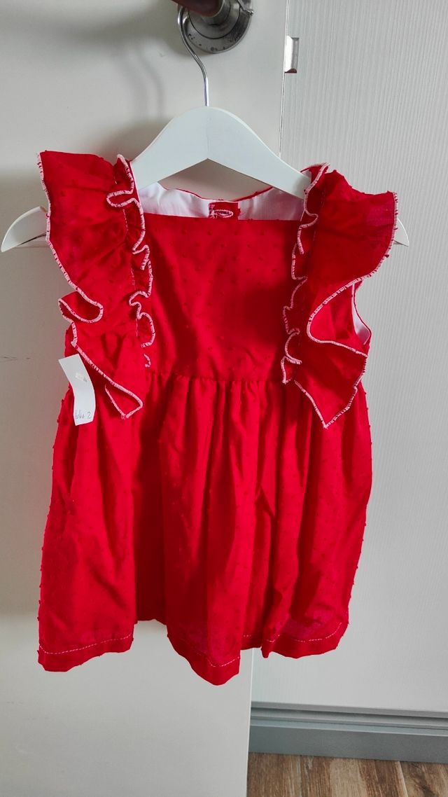 Vestidos rojo plumeti 2 años