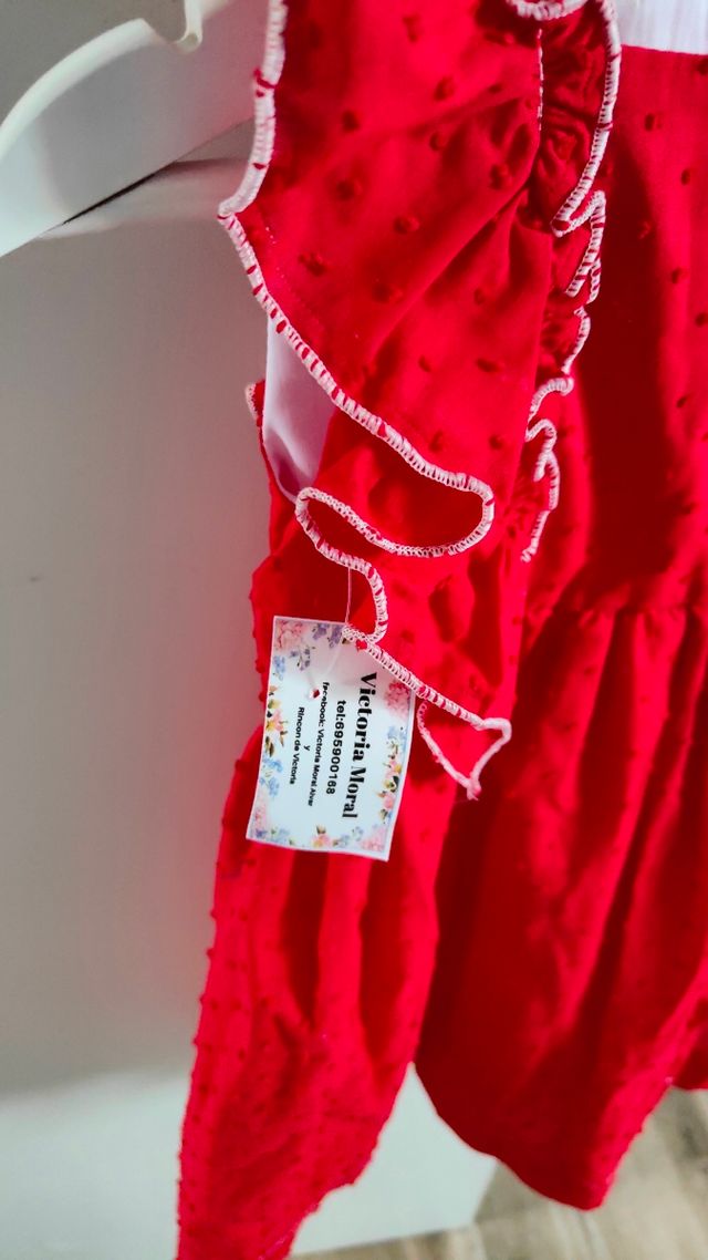 Vestidos rojo plumeti 2 años