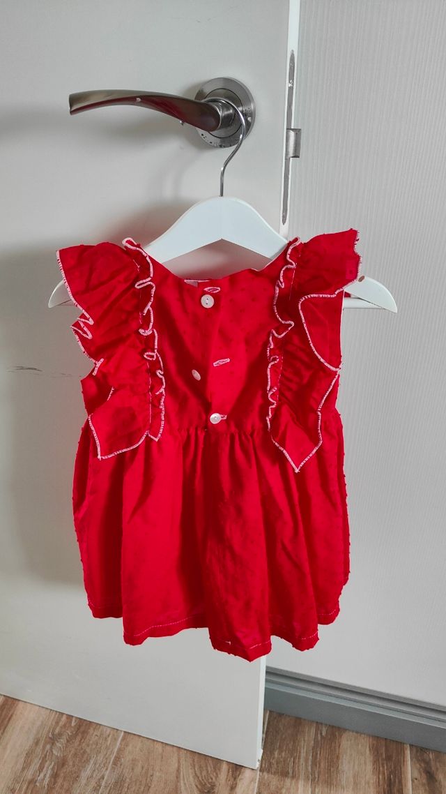 Vestidos rojo plumeti 2 años