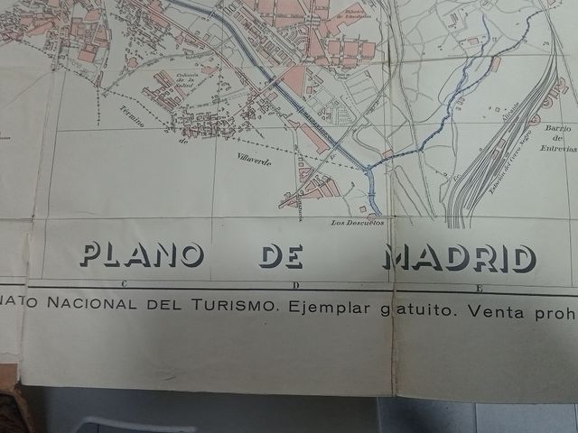 Plano ciudad Madrid Patronato Nacional Turismo 30s