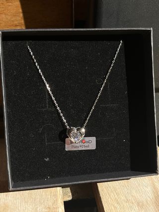 collar de corazon plata