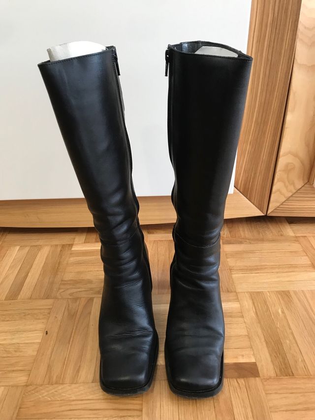 Bota alta cremallera de piel