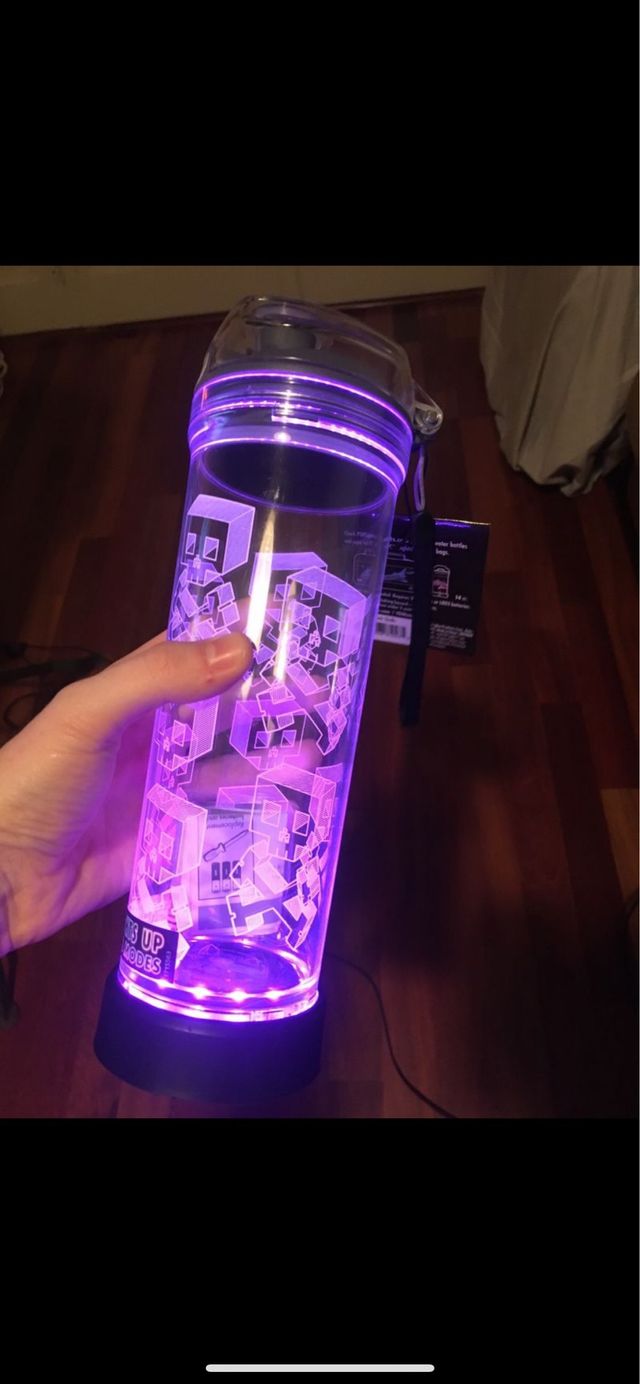 Botella agua luces led NUEVO CON ETIQUETA