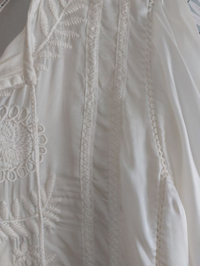 Blusa Seda Zara Bordada Premiun