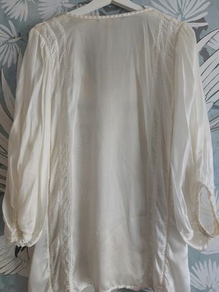 Blusa Seda Zara Bordada Premiun