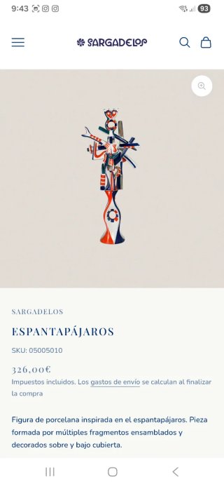 Sargadelos figura O Espantallo. Espantapájaros