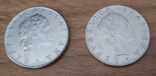 50 Liras italianas. Republica de Italia. 1972-1976