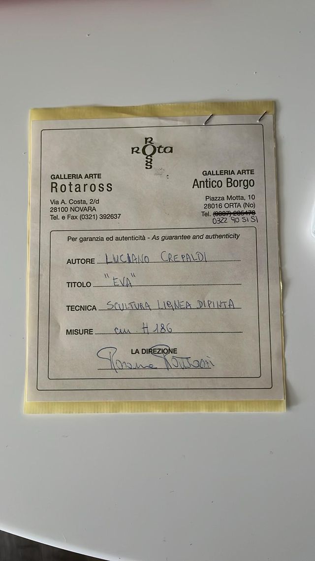 Eva - scultura lignea dipinta - Luciano Crepaldi