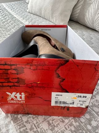 zapato tacón marrón xti sin estrenar