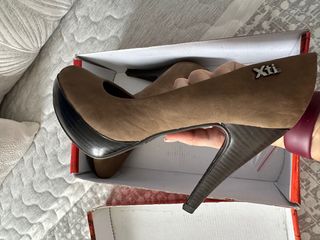 zapato tacón marrón xti sin estrenar